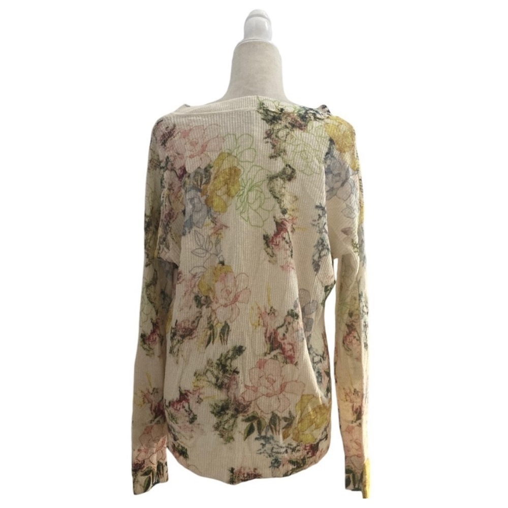 By Anthropologie Printed V-Neck Sweater - Size M - Picture 6 of 6